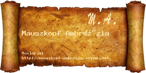 Mauszkopf Ambrózia névjegykártya
